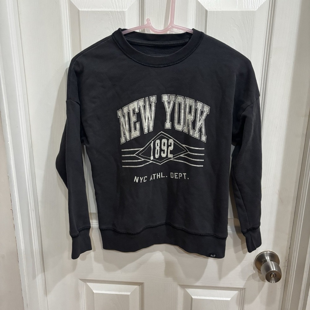 Abercrombie Kids New York 1892 Athletic Dept Sweatshirt Navy Blue Size 9/10